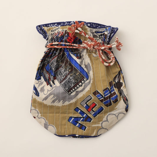 バンダナ エコポーチ・NY・ベージュ