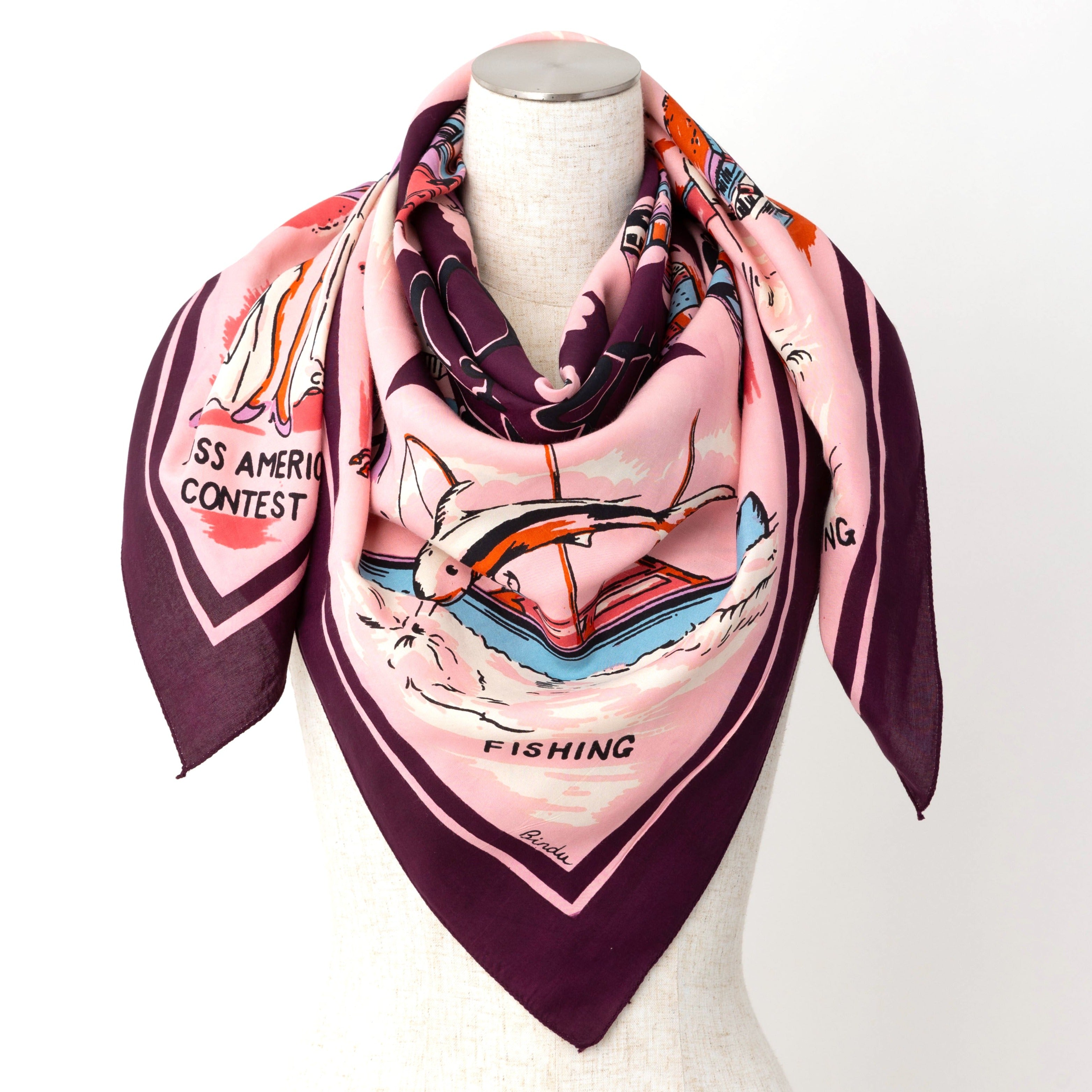 ATLANTIC CITY マップ・スカーフ・ピンク – Bindu Web Shop