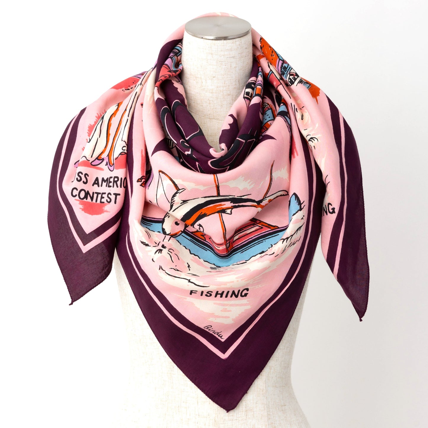 ATLANTIC CITY Map Scarf Pink