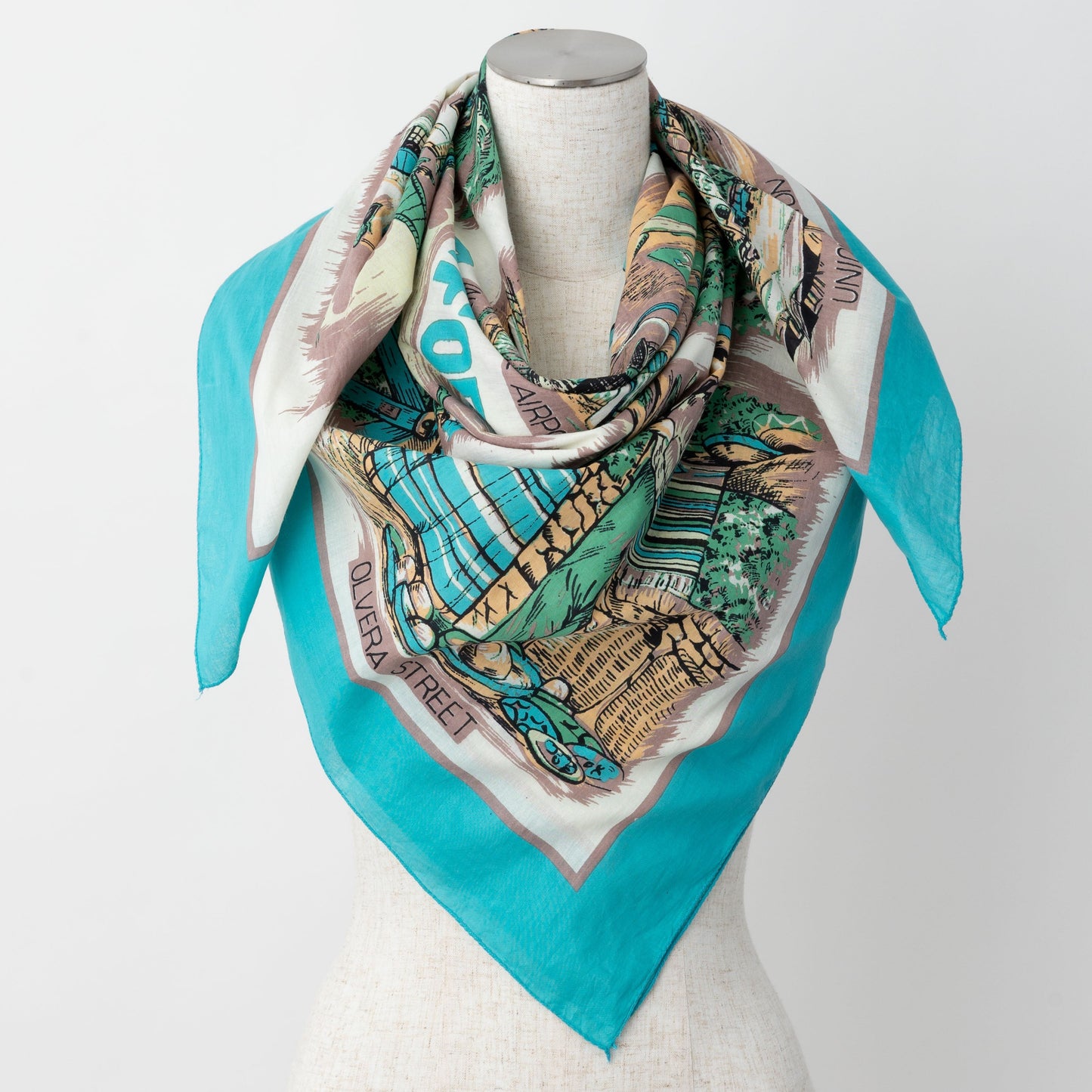 LA2 Map Scarf Turquoise
