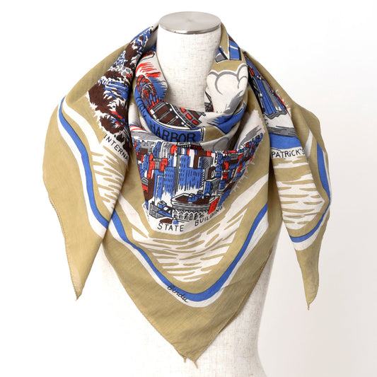 NY2 マップ・スカーフ ・ベージュ