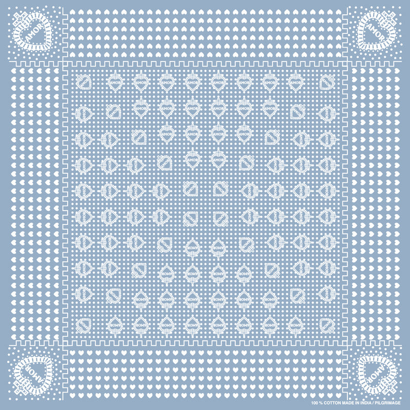 アモールプリントバンダナ・ブルー – Bindu Web Shop