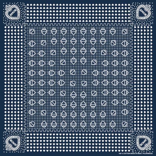 アモールプリントバンダナ・ネイビー