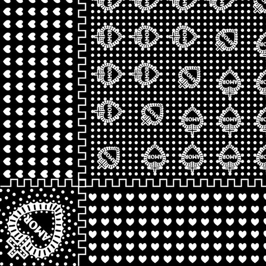 アモールプリントバンダナ・ブラック