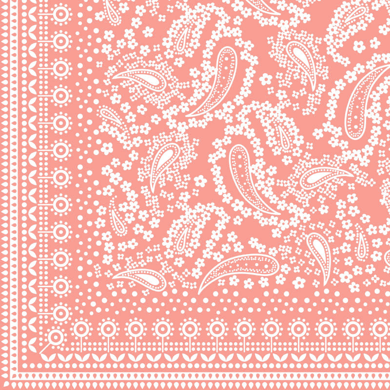 Floral Paisley Print Bandana - Pink