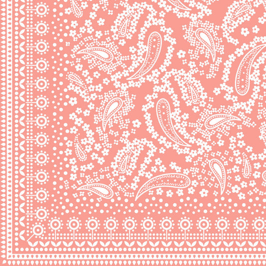 Floral Paisley Print Bandana - Pink
