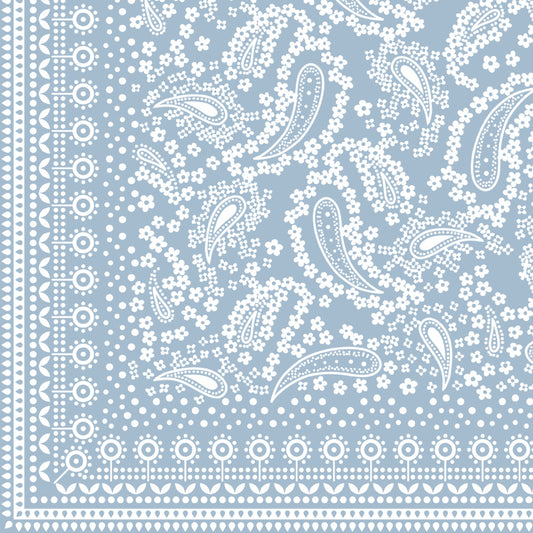 Floral Paisley Print Bandana - Sax