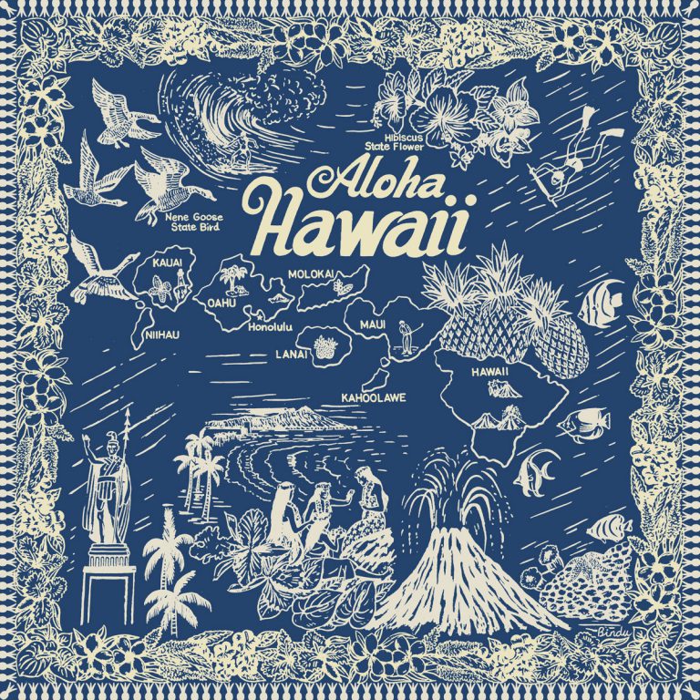 Aloha Bandana Navy Type
