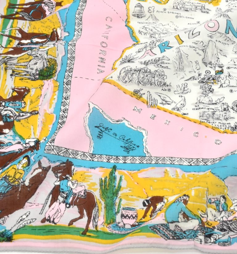 Arizona Map Bandana Pink Yellow