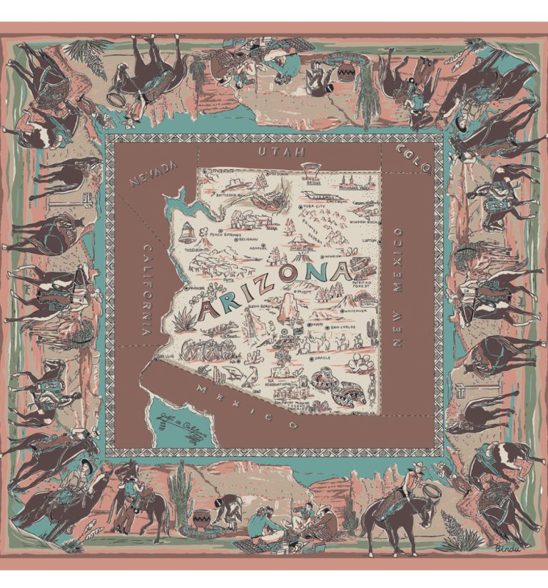 Arizona Map Bandana BrownMint