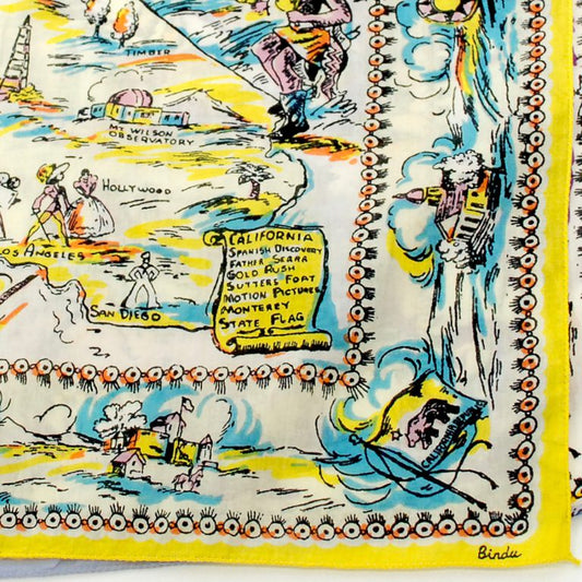 New California2(ニューカリフォルニア)・マッププリントバンダナ Yellow