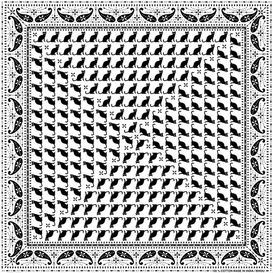 キャット プリントバンダナ・アイボリー