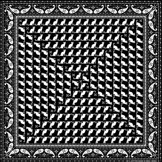 キャット プリントバンダナ・ブラック