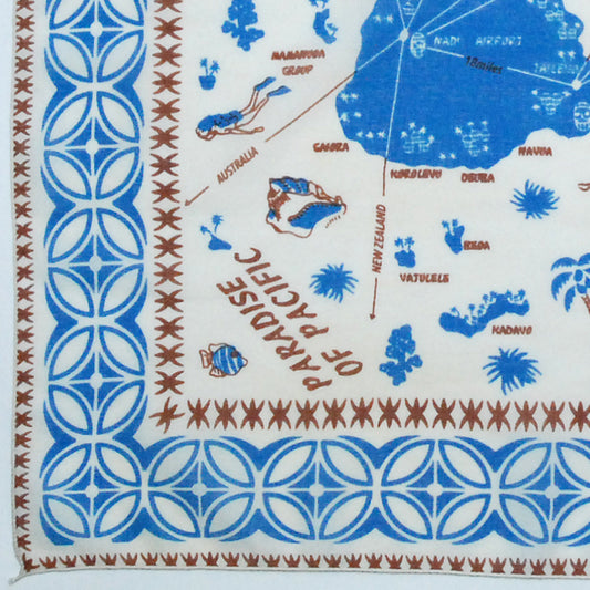 FIJII (フィジー)マッププリント バンダナ・ブルー
