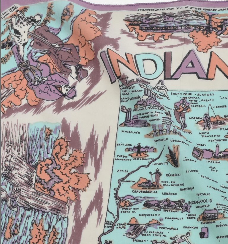 Indiana Map Bandana Lavender
