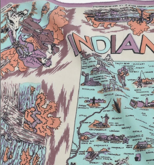 インディアナマップ・バンダナLavender