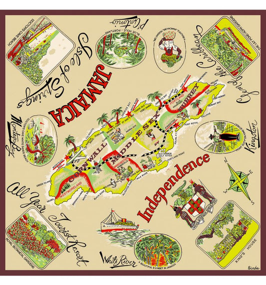 ジャマイカマップ・バンダナ・イエロータイプ