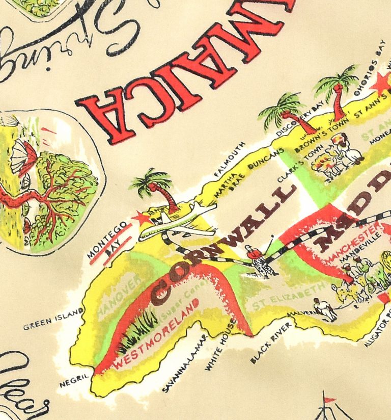 Jamaica map bandana yellow type