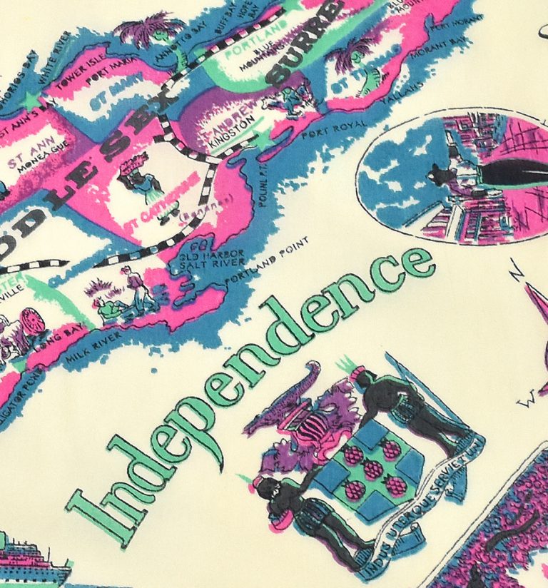 Jamaica map bandana pink type