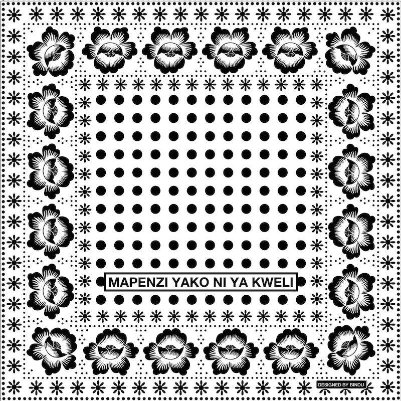 bbb1312 African Pop Orchid Bandana White