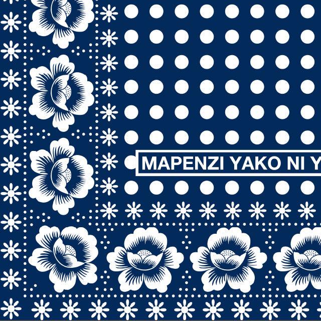 bbb1312 African Pop Orchid Bandana Navy