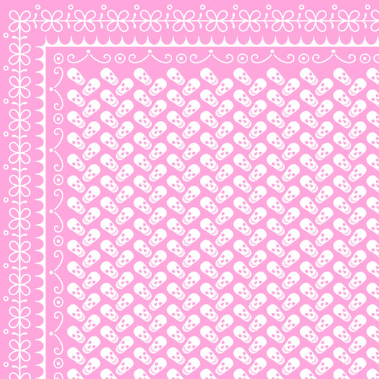 スカルプリントバンダナ・ピンク