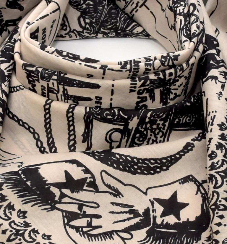 Midwest Map Scarf Natural
