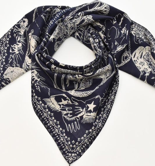 Midwest Map Scarf Navy