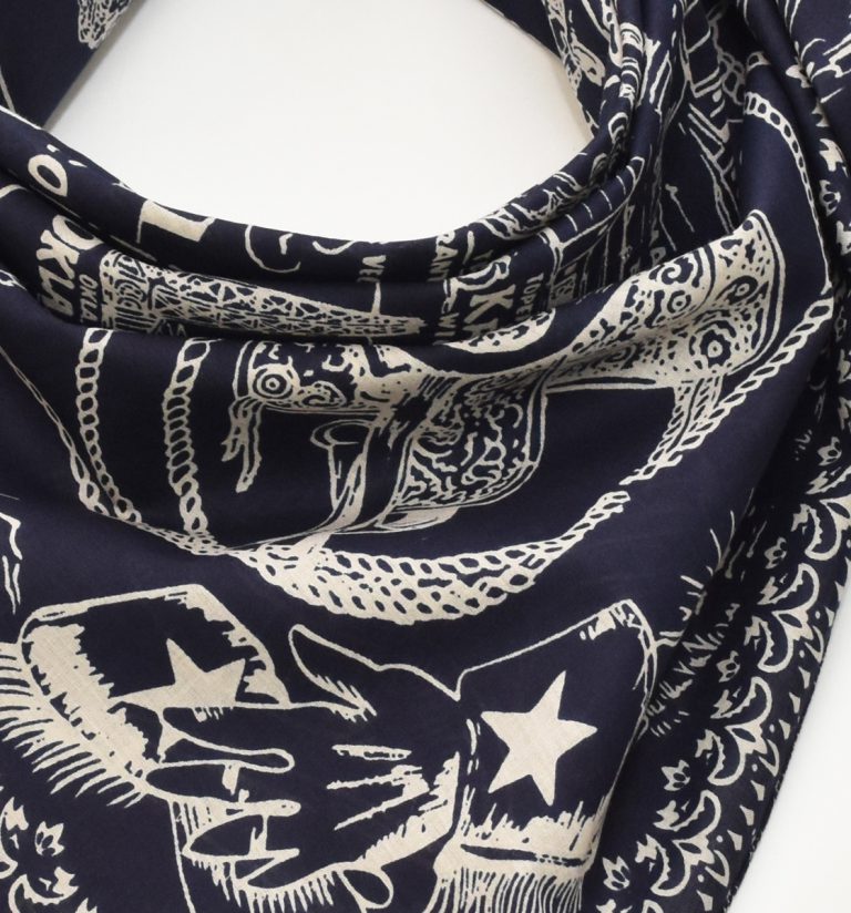 Midwest Map Scarf Navy