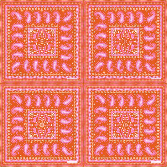 ハミングバード・スカーフ・オレンジ