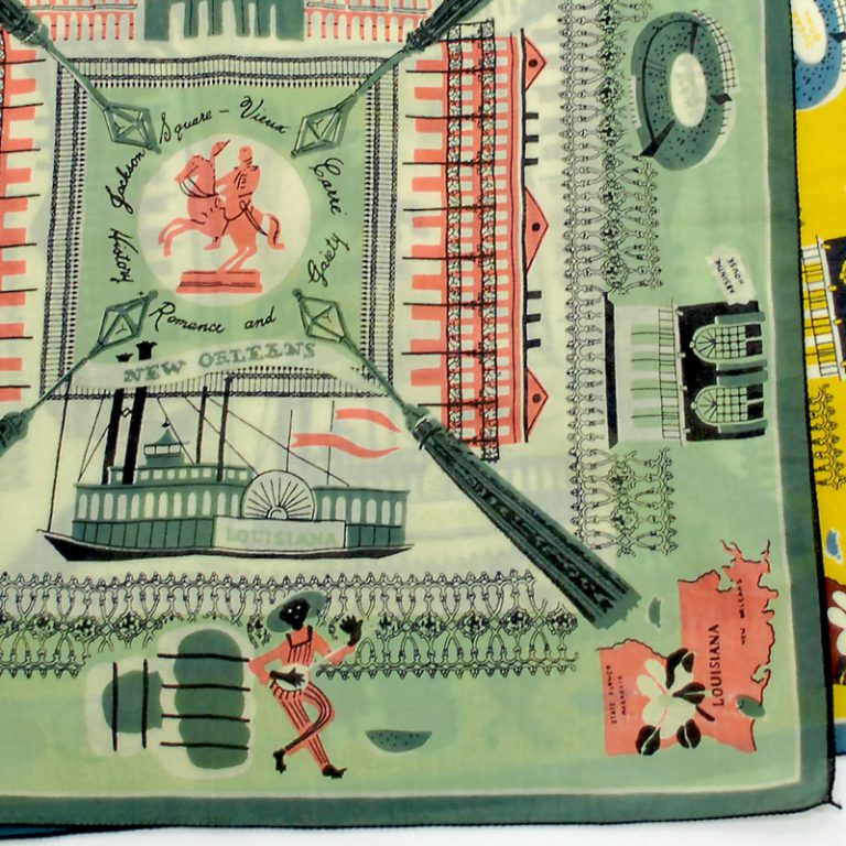 "New Orleans" Map Print Scarf Mint