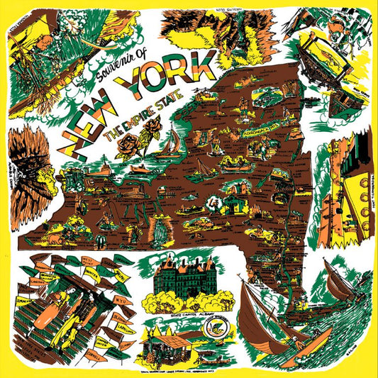 ニューヨークマッププリント・スカーフ・イエロー