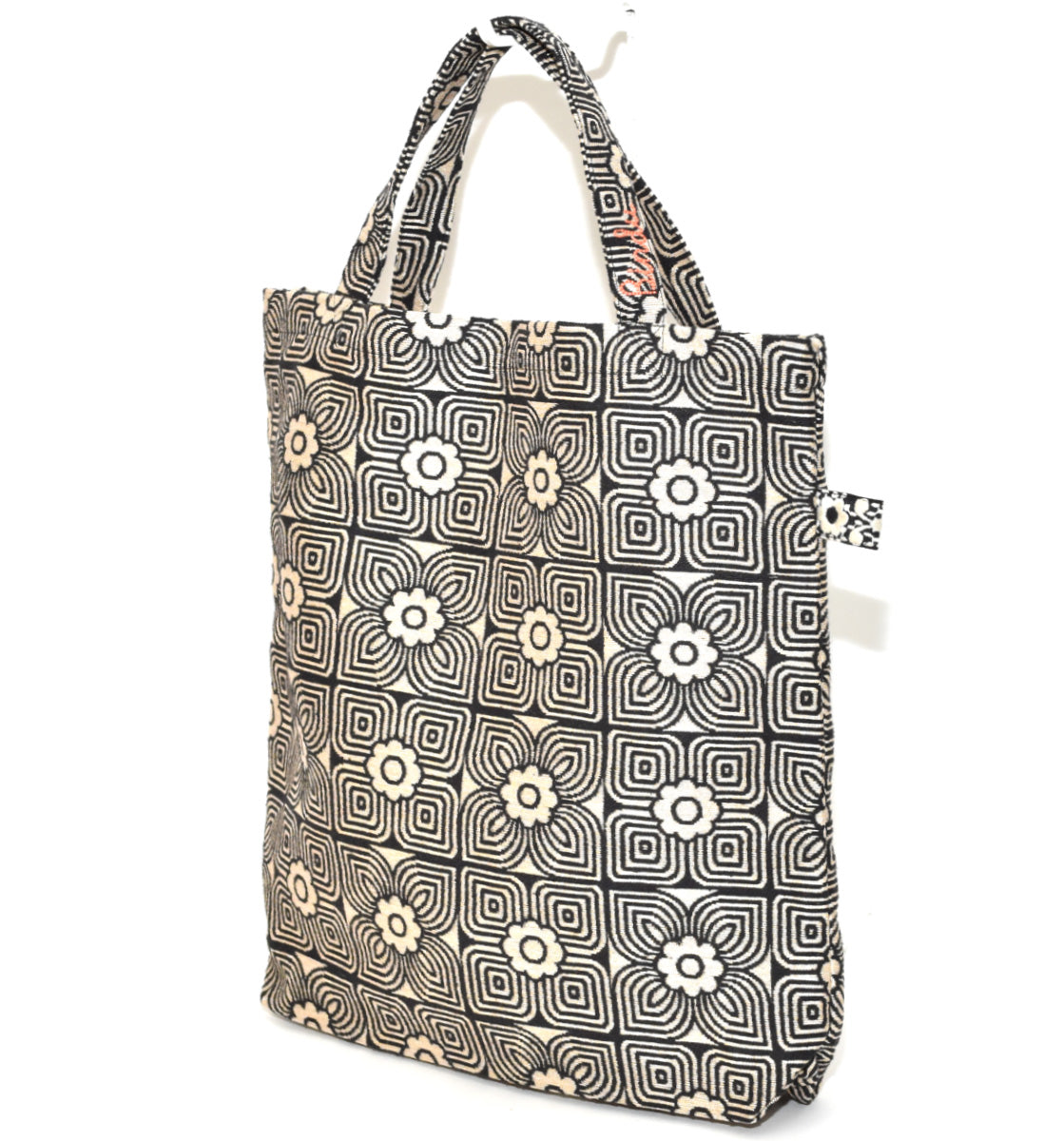 Flower Jacquard Tote Bag, Natural / bbb1928