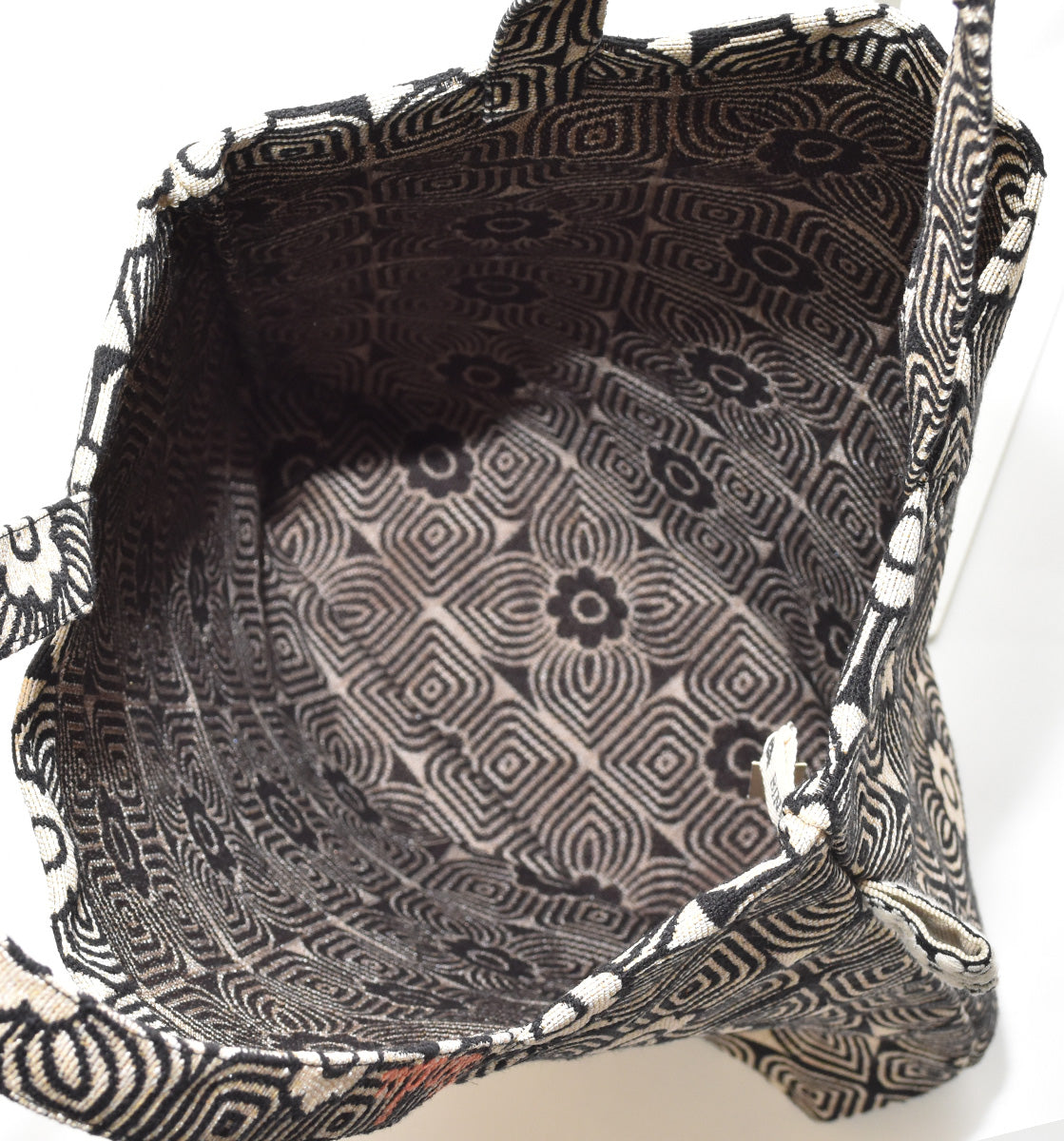 Flower Jacquard Tote Bag, Natural / bbb1928