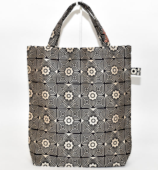 Flower Jacquard Tote Bag, Natural / bbb1928