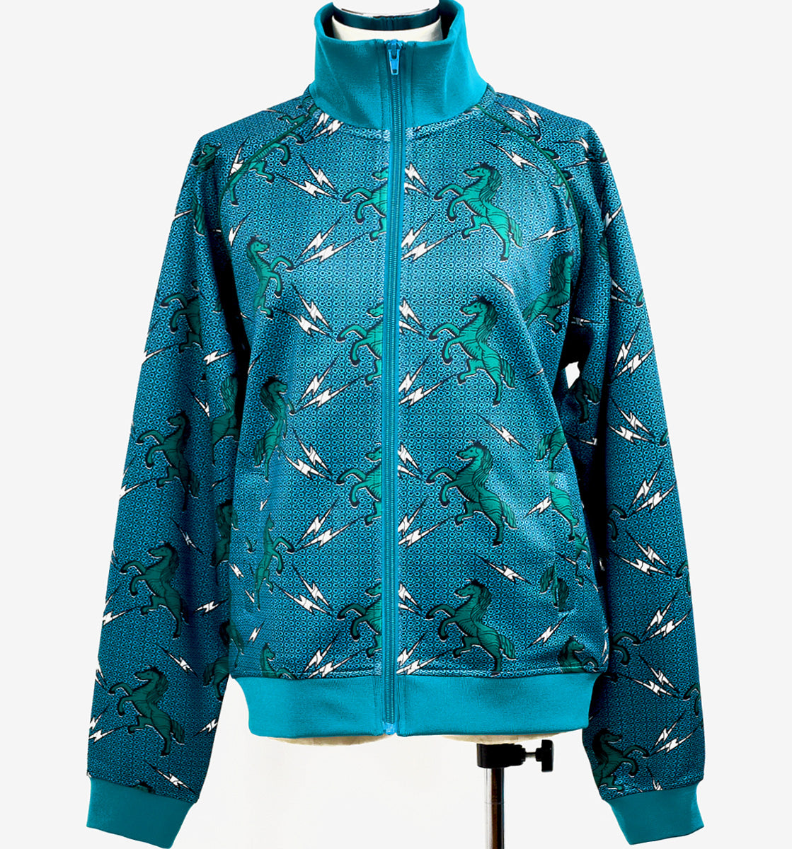 African Print Track Jacket-Crazy Horse/Tuq