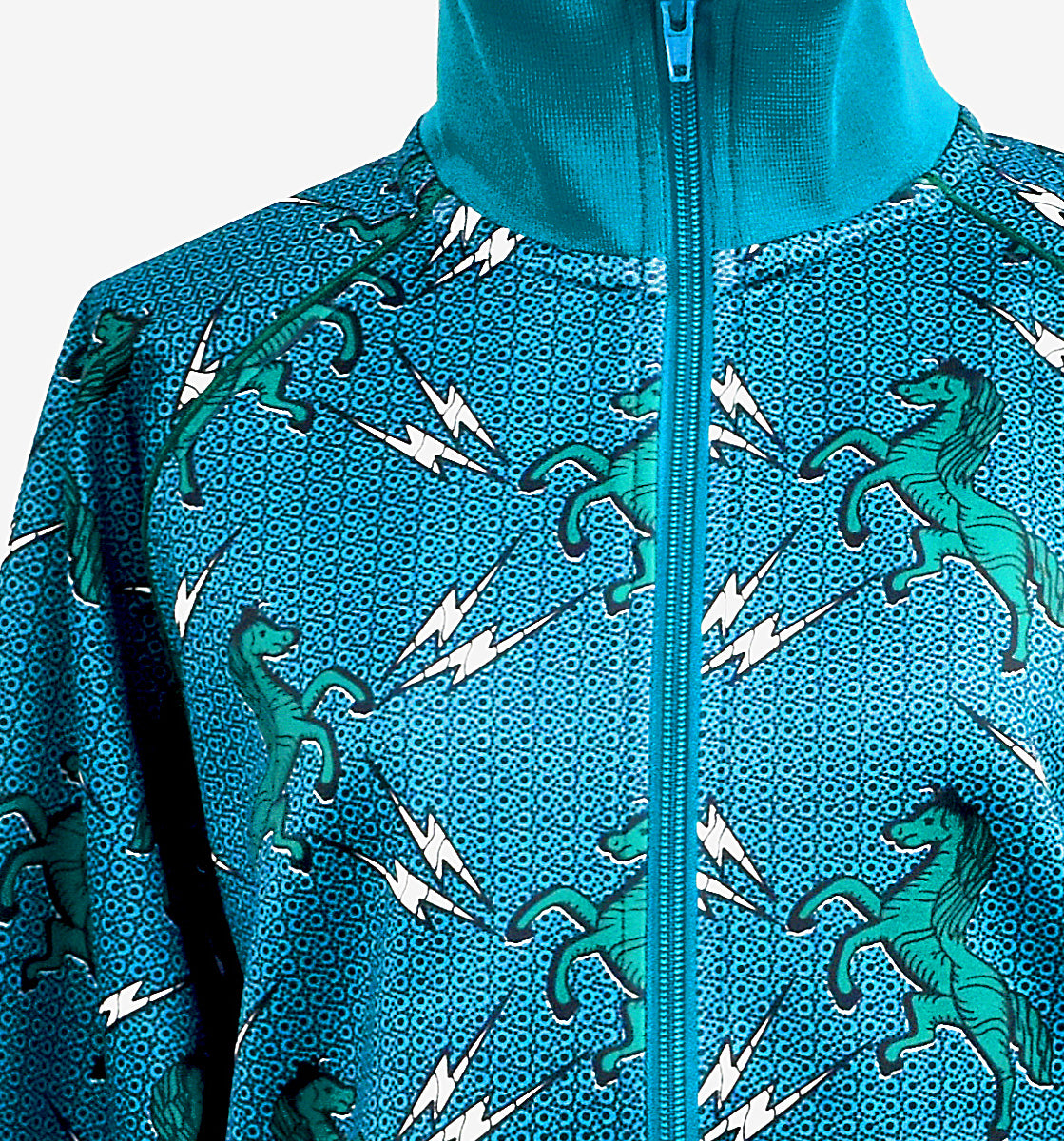 African Print Track Jacket-Crazy Horse/Tuq