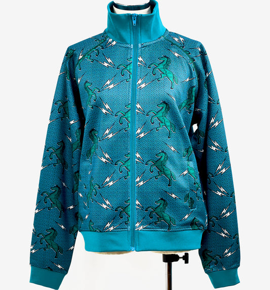 African Print Track Jacket-Crazy Horse/Tuq / BTJ1