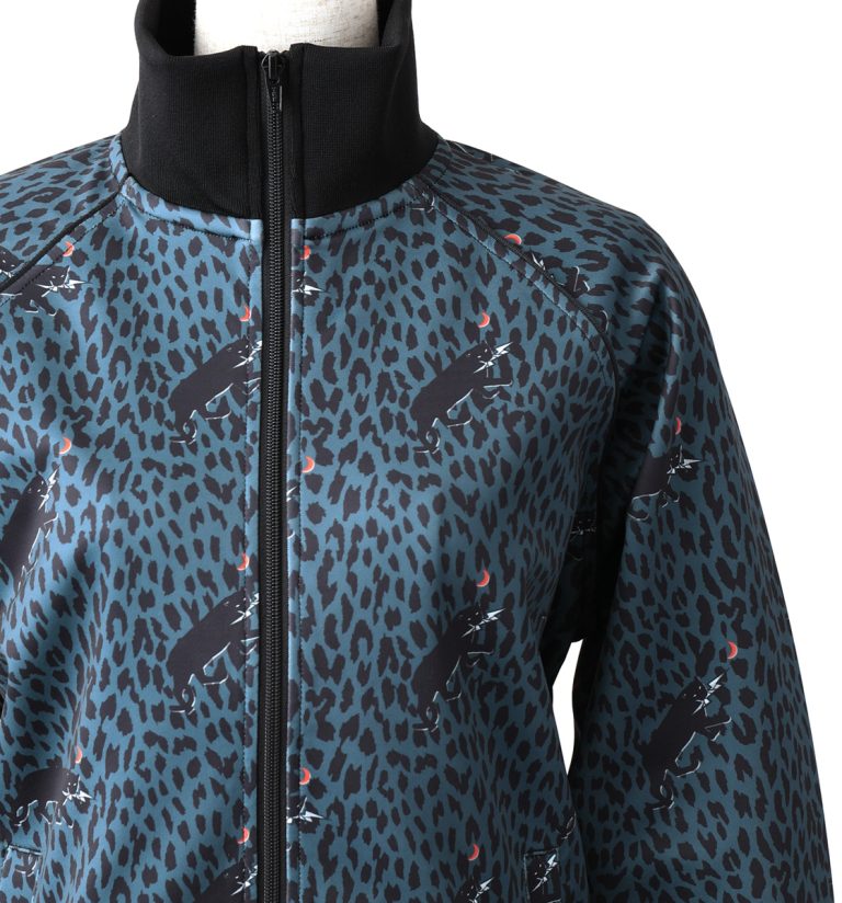 BTJ5C3-African Print Track Jacket-Lightning Panther