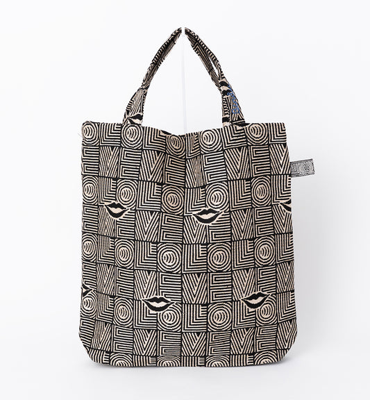 Heavy Love Jacquard Tote Bag Natural/Black / BBB-1969