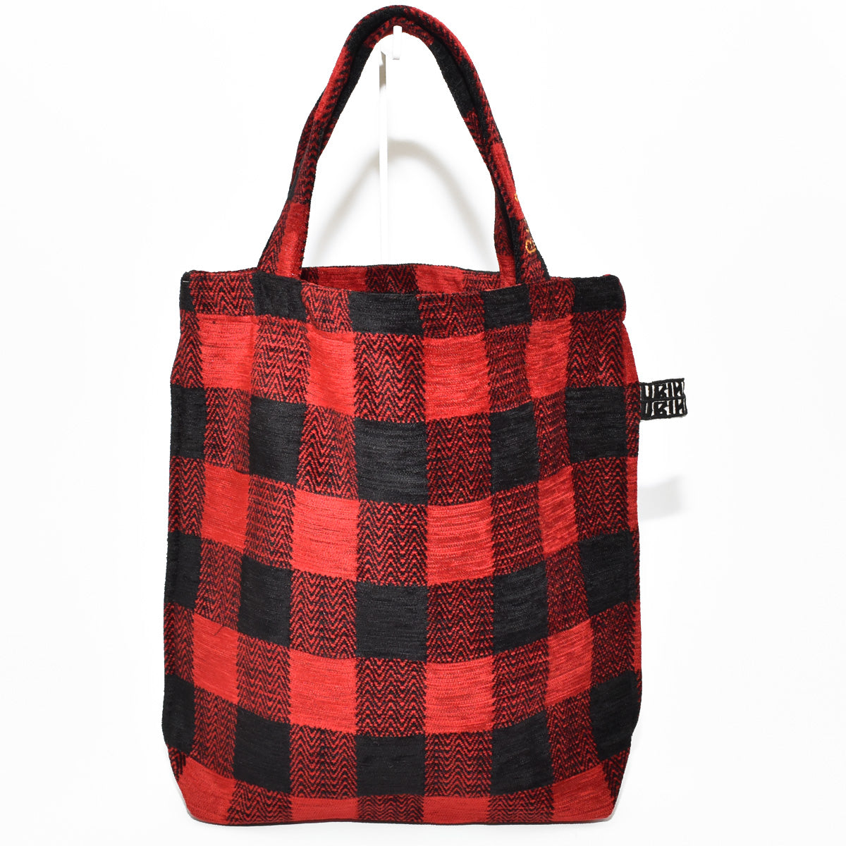 Chenille Buffalo Plaid Jacquard Small Tote Bag ジャカードトートバッグ / BBB-2086 c#1 Red