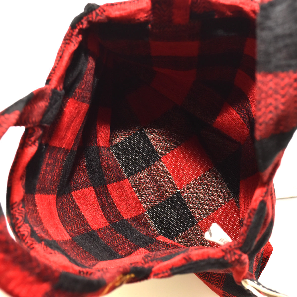 Chenille Buffalo Plaid Jacquard Small Tote Bag ジャカードトートバッグ / BBB-2086 c#1 Red