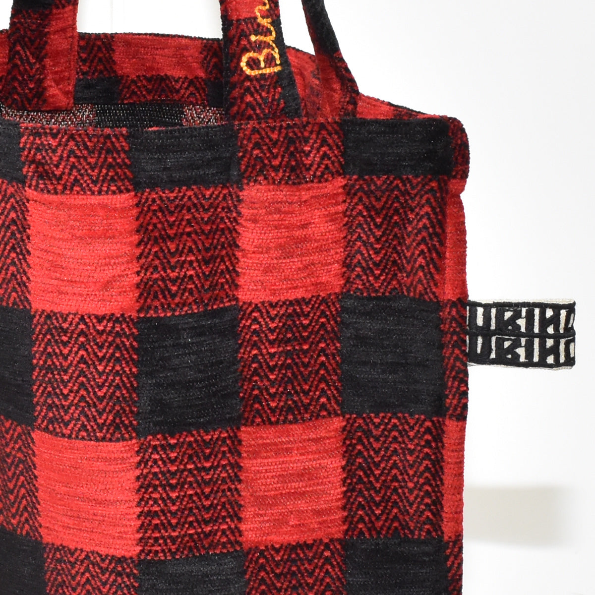 Chenille Buffalo Plaid Jacquard Small Tote Bag Jacquard Tote Bag / BBB-2086 c#1 Red