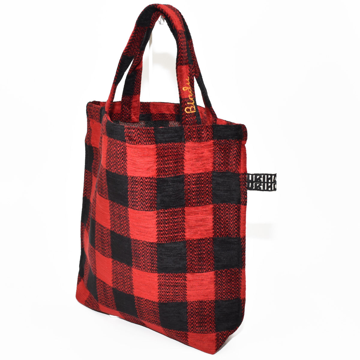 Chenille Buffalo Plaid Jacquard Small Tote Bag ジャカードトートバッグ / BBB-2086 c#1 Red