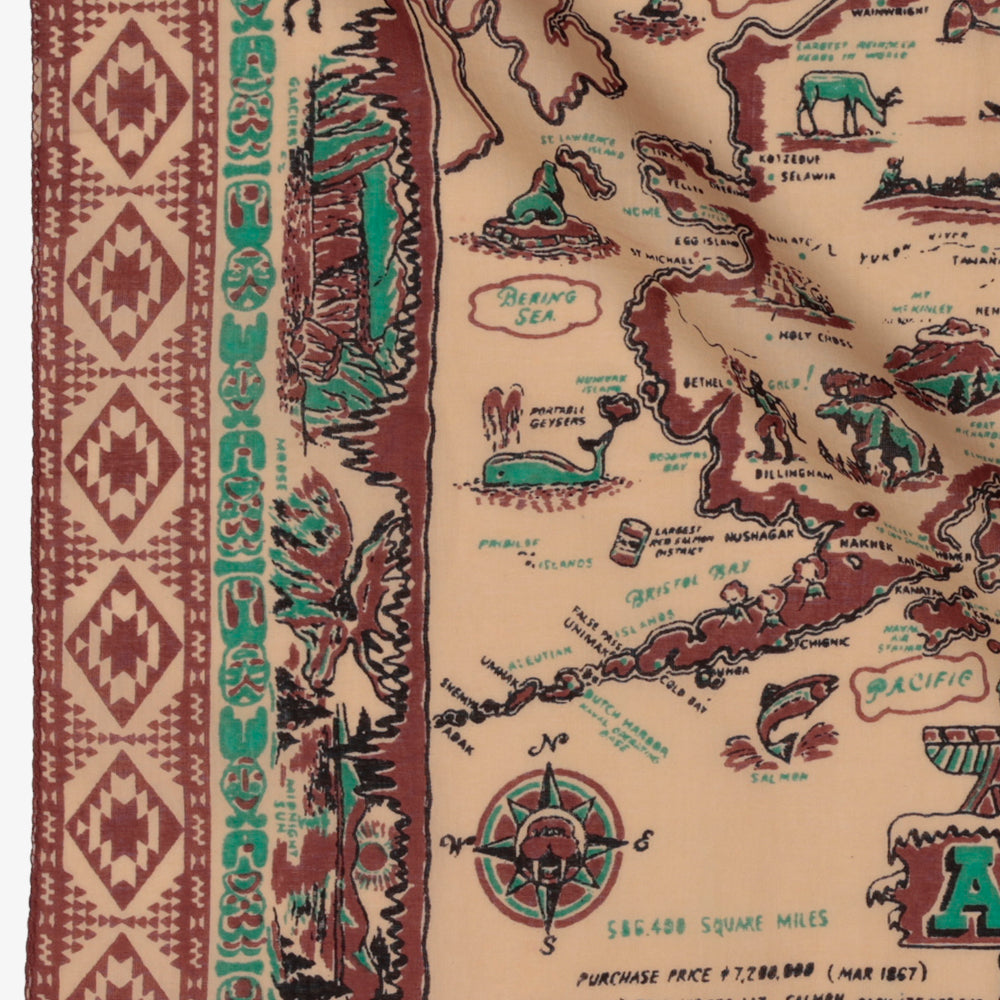 Alaska3 マップバンダナ Brown / BBB1312-Alaska3-c1