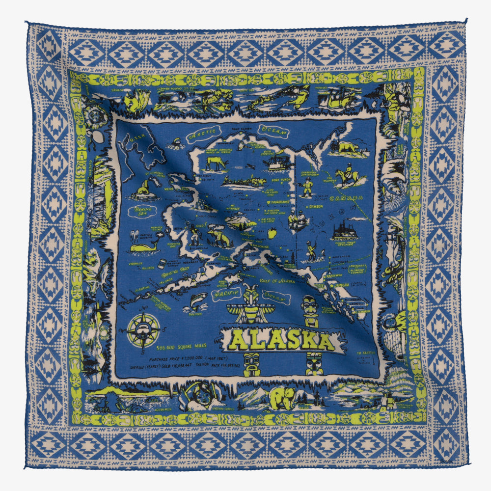 Alaska3 マップバンダナ Blue / BBB1312-Alaska3-c2