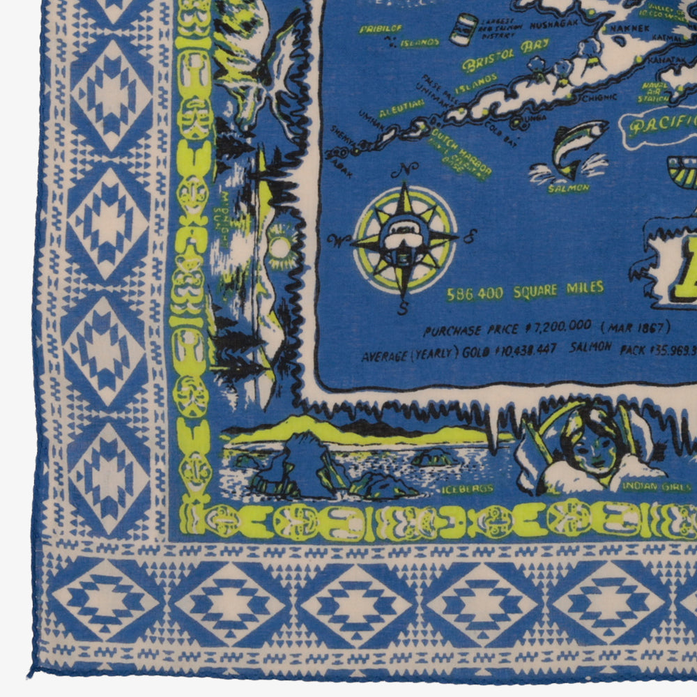Alaska3 マップバンダナ Blue / BBB1312-Alaska3-c2