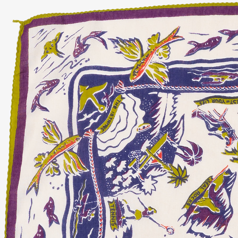 Catalina Map Bandana Natural / BBB1312-Catalina-c1