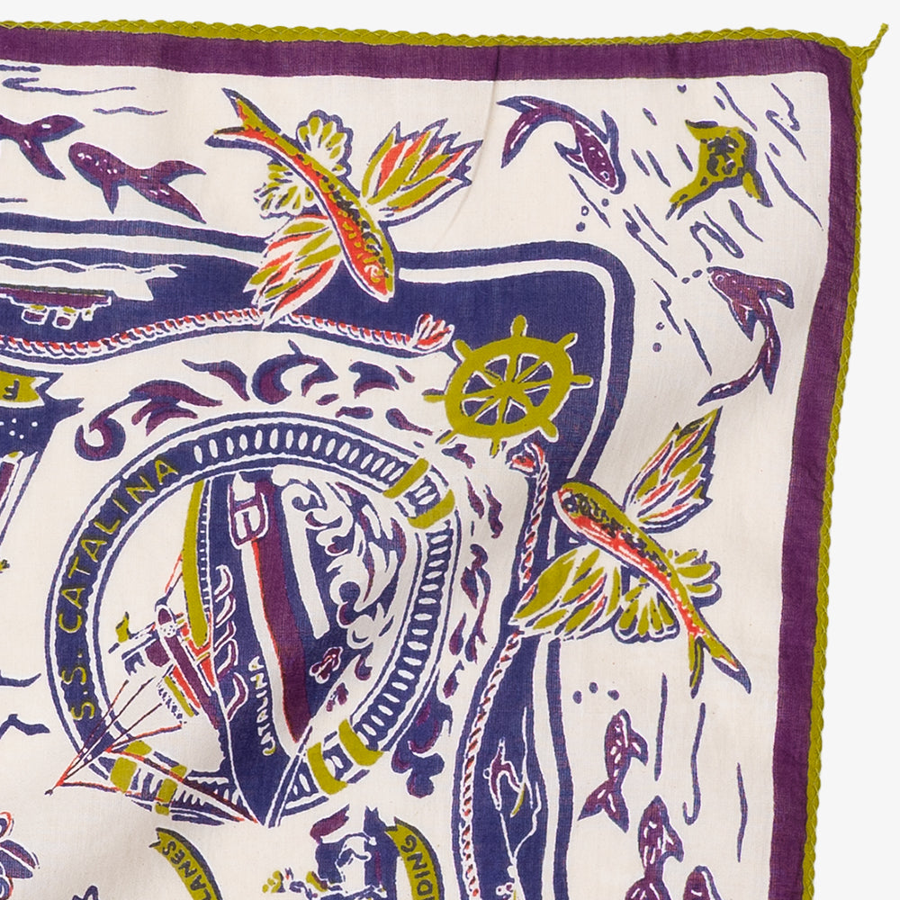 Catalina Map Bandana Natural / BBB1312-Catalina-c1