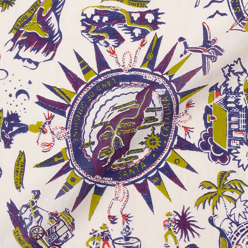 Catalina Map Bandana Natural / BBB1312-Catalina-c1